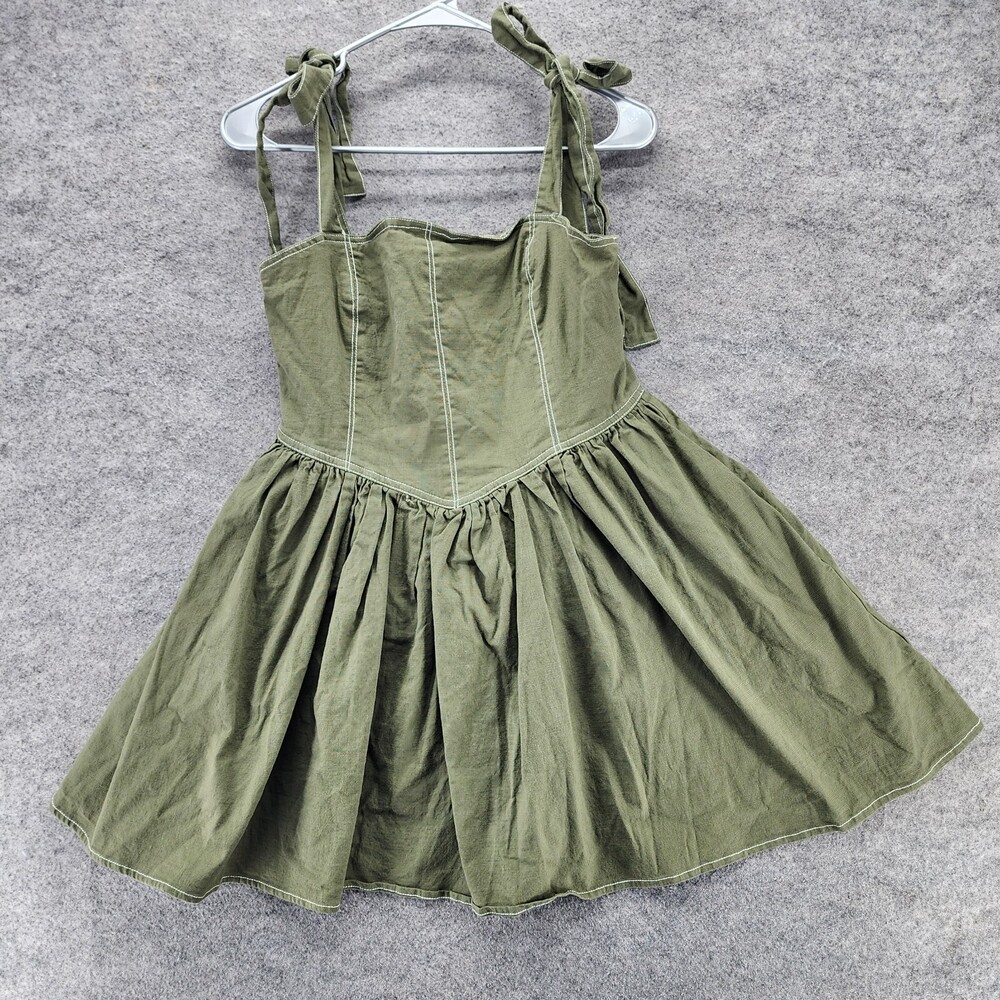 Idem Ditto Dress Womens Medium Sleeveless Green Fit Flare